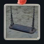 Swing at Playground, Summer Sand Beach Kids Play Julgransprydnad Metall<br><div class="desc">Swing at Playground,  Summer Sand Beach Kids Play</div>