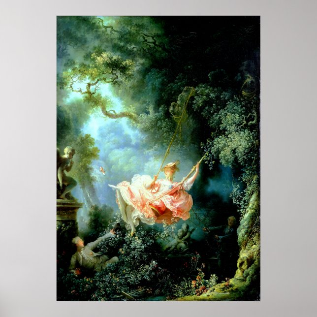 "Swing" av Jean-Honoré Fragonard Poster (Framsidan)