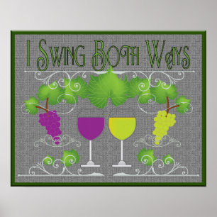 Swing Båda Ways Red & White Vin Poster
