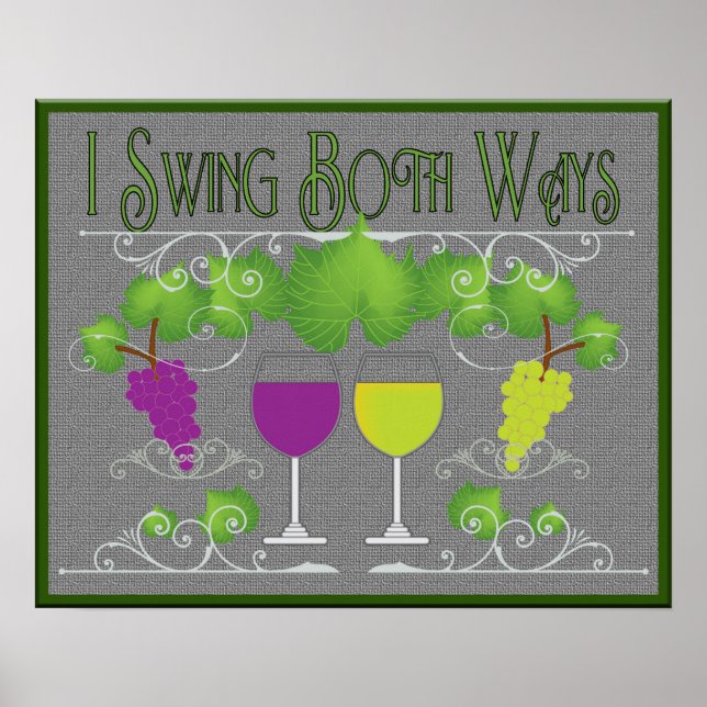Swing Båda Ways Red & White Vin Poster (Framsidan)
