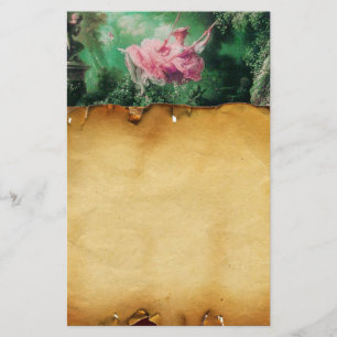 SWING,Brown Parchment, grönt rosa fuchsia Brevpapper