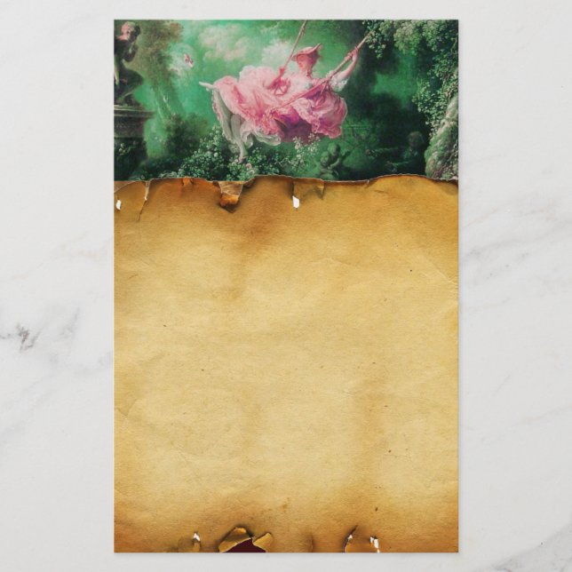 SWING,Brown Parchment, grönt rosa fuchsia Brevpapper (Framsida)