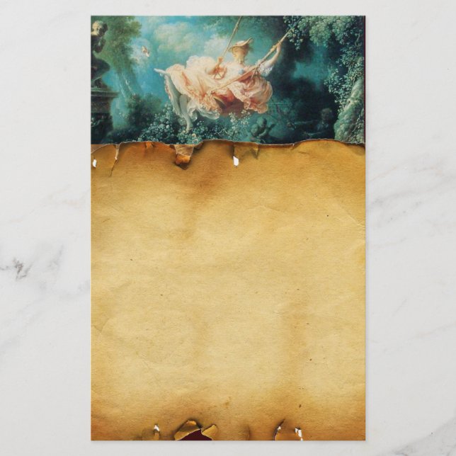 SWING,Brown Parchment, gröntens rosa Brevpapper (Framsida)