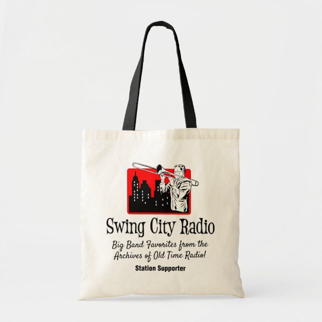Swing City Radio Tote Bag Tygkasse (Framsidan)