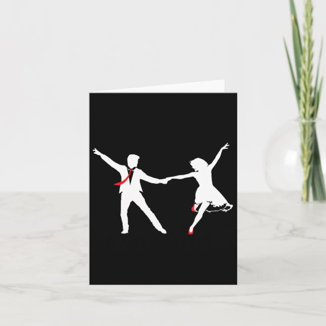 Swing Dance Couple - Dance School Swing Dance Swin Kort (Framsida)