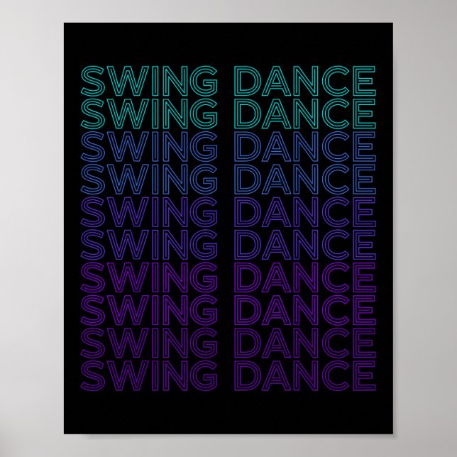 Swing Dance Dancing Retro Swing Dancer Poster (Framsidan)