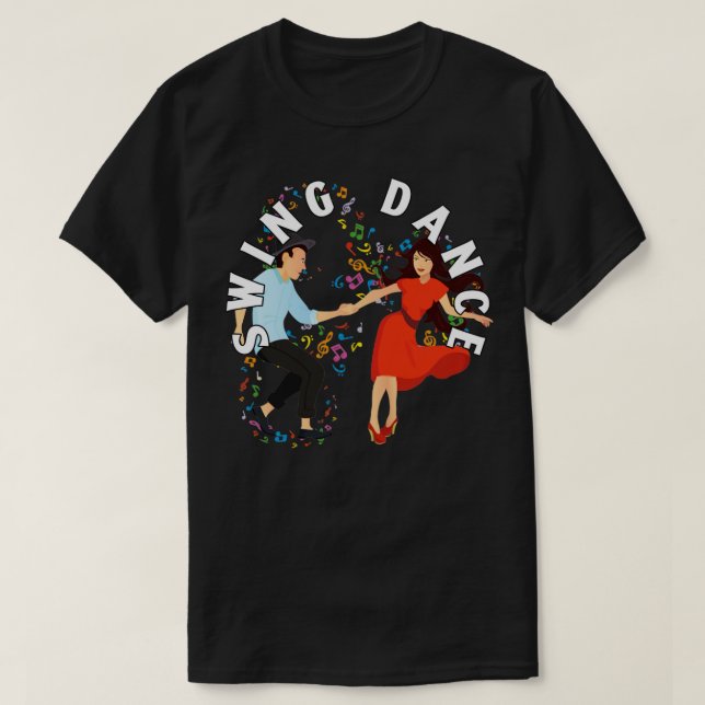 Swing Dance Musik noter T Shirt (Design framsida)