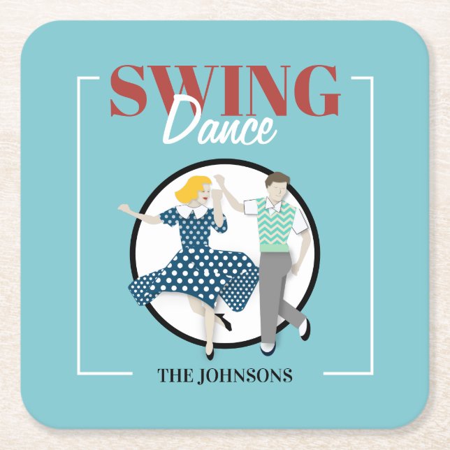 Swing Dance Underlägg Papper Kvadrat (Framsidan)