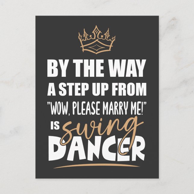 Swing Dancer är Ultimate in Appeal. Roligt Gift Vykort (Framsida)