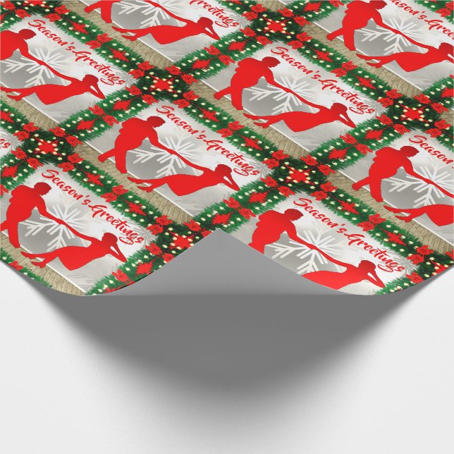 Swing Dancers with Garland Trim jul Season Presentpapper (Hörn)