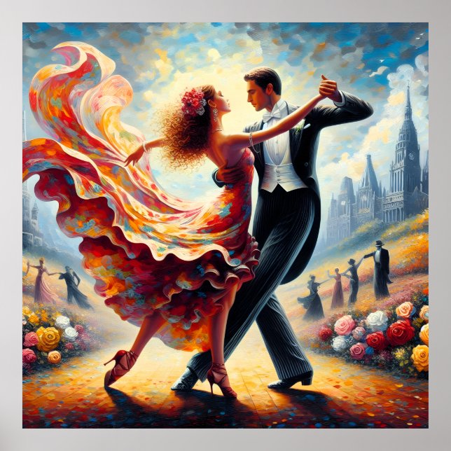 Swing Dancing Ballroom Dancing Dancer Dance Poster (Framsidan)