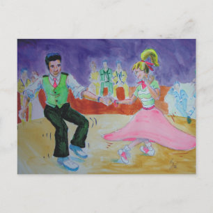 Swing Dancing på lördagskväll Vykort