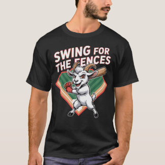 Swing For The Fences Baseball Goat Hem T Shirt