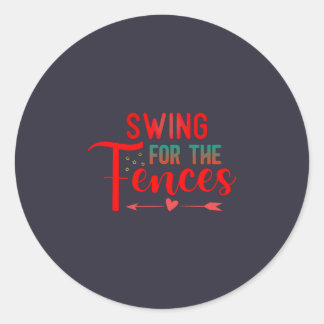 Swing for the Fences T-Shirt blir Slå allt för stä Runt Klistermärke