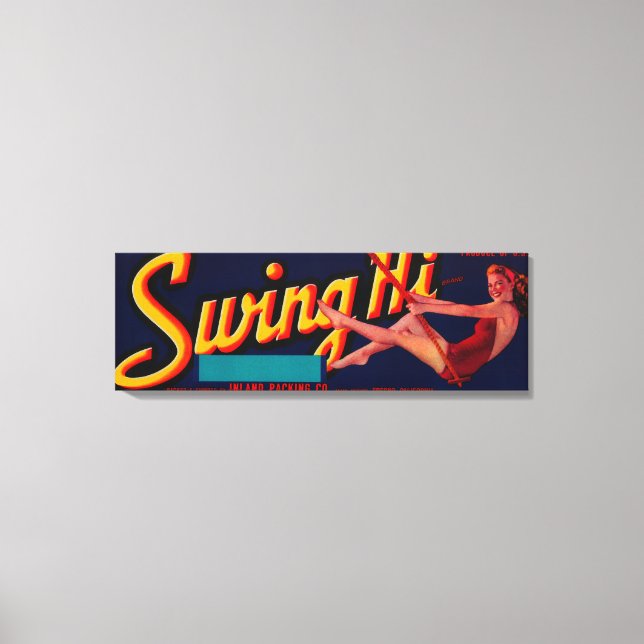 Swing Hi Peach LabelFresno, CA Canvastryck (Framsida)