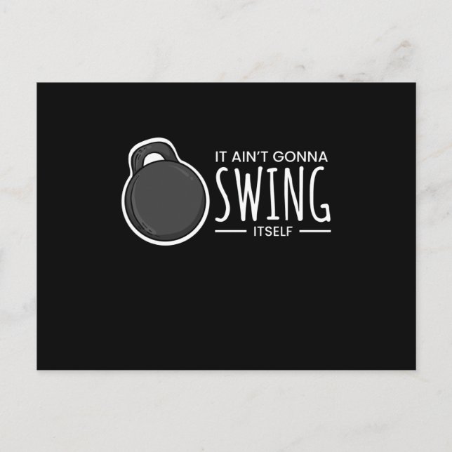 Swing It Self Kettlebell Fitness Vykort (Framsida)
