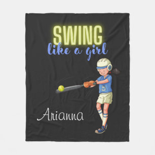 Swing Like A Girl Softball Fleecefilt