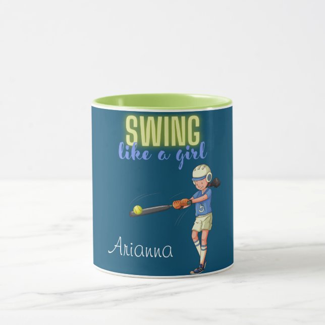 Swing Like A Girl Softboll  Mugg (Center)