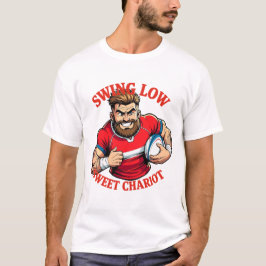 Swing Low Power Run Cartoon Rugby Charge T Shirt