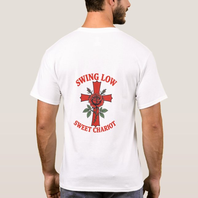 Swing Low Sweet Chariot Rose & Cross Motif T Shirt (Baksida)