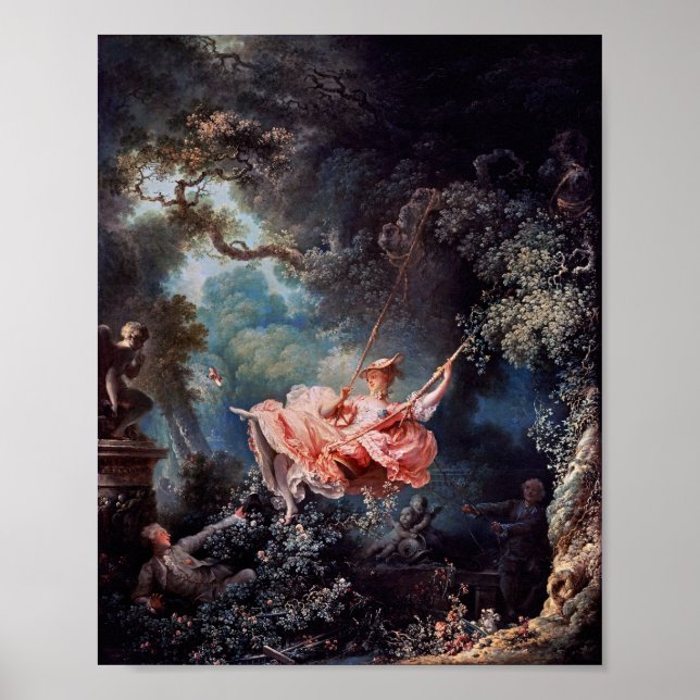 Swing-målningen av Jean-Honoré Fragonard Poster (Framsidan)