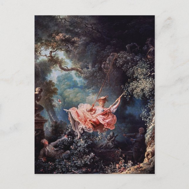 Swing-målningen av Jean-Honoré Fragonard Vykort (Framsida)