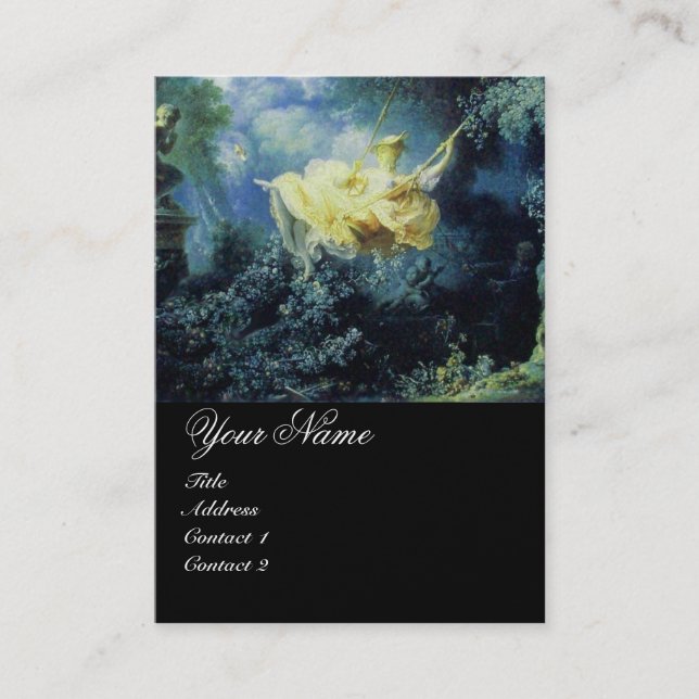 SWING MONOGRAM, Blue Grönt Gult Black Guld Visitkort (Framsida)