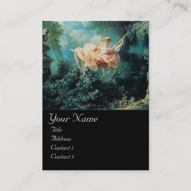 SWING MONOGRAM, Grönt Rosa Black Visitkort (Framsida)