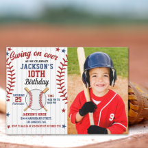 Swing On Over – Baseball Birthday Boy with Photo