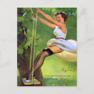 Swing Pin Up Vykort