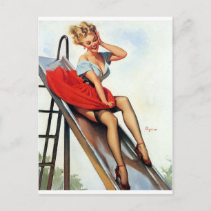 Swing Pin Up Vykort