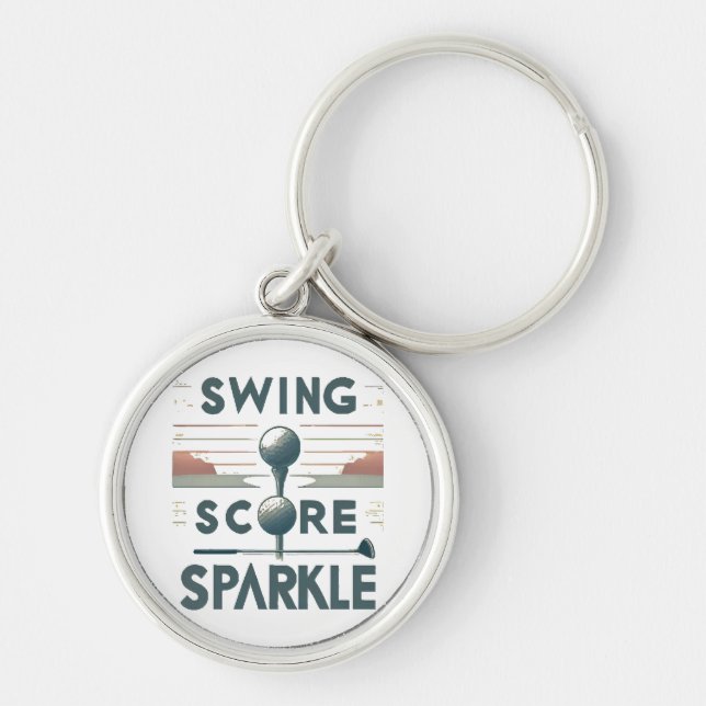 Swing, Score, Gnistra Rund Silverfärgad Nyckelring (Framsidan)