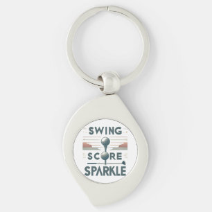 Swing, Score, Gnistra Swirl Silverfärgad Nyckelring