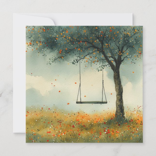 Swing Set Dreams: Echoes of Childnature Notecard Julkort (Framsida)