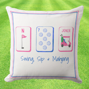 Swing, Sip, Mahjong / Golf Mahjong-kudde Kudde
