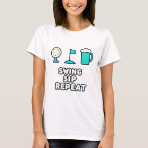 Swing Sip Repeat – Rolig Grafisk T-Shirt