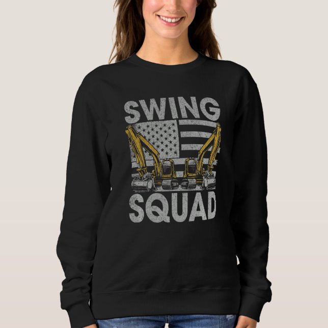 Swing Squad US Flag - Construction Workers & Const T Shirt (Framsida)