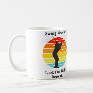 Swing Svär Sök Efter Boll Upprepa Roligt Vintage Kaffemugg