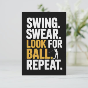 Swing Svär Ta reda på boll Upprepa Golf Golfare Go Inbjudningar