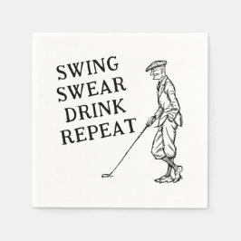Swing, Swear, Drink, Repeat Golf Pappra blöjor Pappersservett