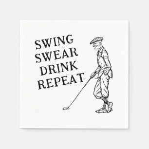 Swing, Swear, Drink, Repeat Golf Pappra blöjor Pappersservett