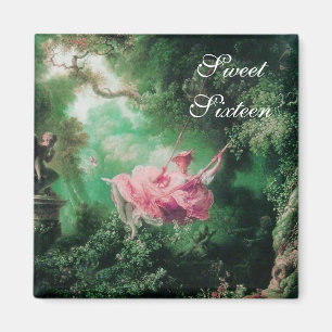 SWING,SWEET SIXTEEN grönt rosa Fuchsia Magnet