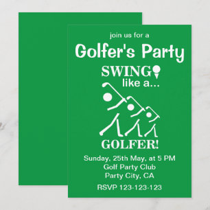 Swinga Som En Golfare Golfkalas Inbjudningar