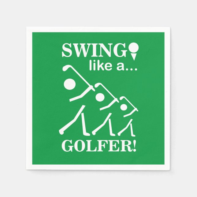 Swinga Som En Golfare Golfparty Pappersservett (Framsidan)