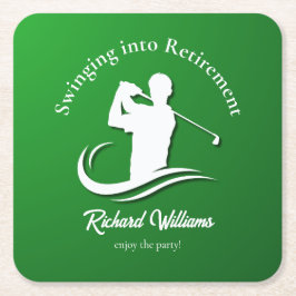 Swingande in i pensionen Modern golfspelare fest Underlägg Papper Kvadrat