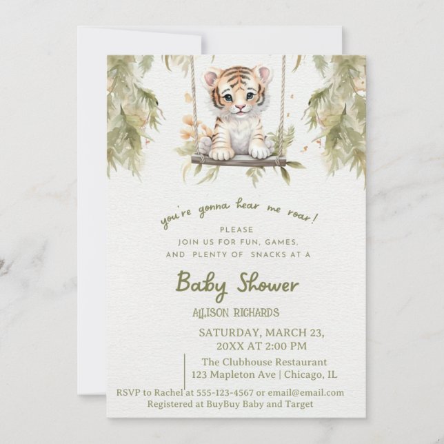 Swingande Safari: Lejonungeäventyr i det vilda Inbjudningar (Framsida)