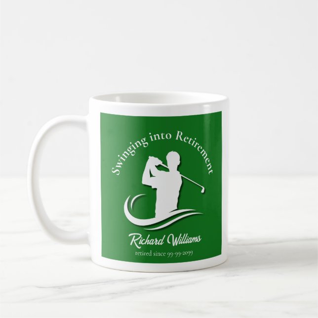 Swingar in i pensionärslivet Modern golfspelare fe Kaffemugg (Vänster)