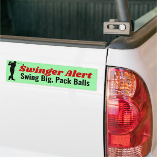 Swinger Alert Bumper Sticker - Golf Cart-Roligten Bildekal