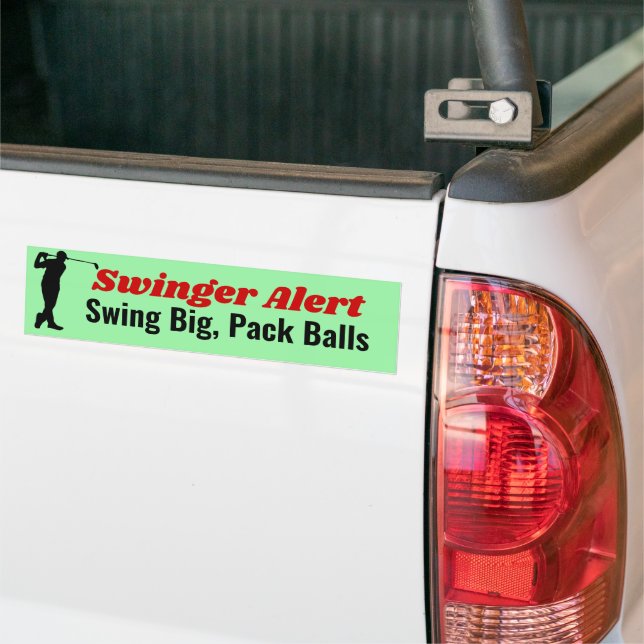 Swinger Alert Swing Big, Pack Bollar Funny Golf Pu Bildekal (På lastbil)