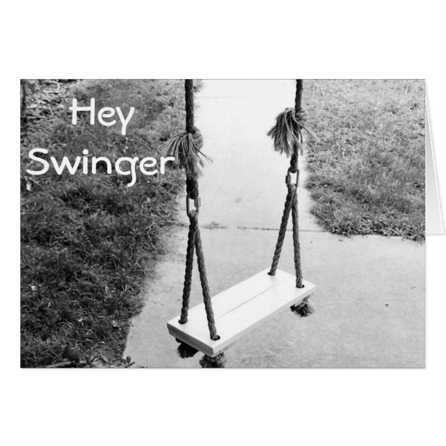 **SWINGER** BEKLAGAR **BIG ETT** HÄLSNINGSKORT (Framsidan Horizontal)